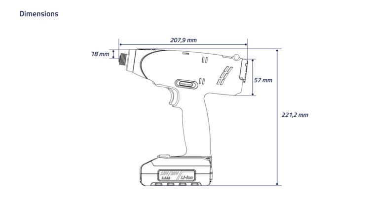 Narzędzie akumulatorowe pistoletowe 1,0 - 6Nm serii BSTP 18-6 HD 1/4