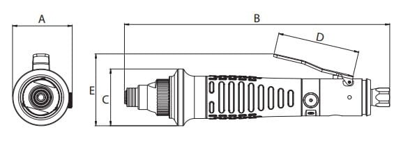 Wkrętak pneumatyczny (prosty) 3,5 - 9,5Nm z mechanizmem ''Push to Start'' z serii DSE I - Straight