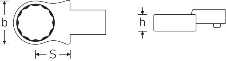 Końcówka wtykowa oczkowa 9 x 12 mm, 10 mm - Stahwille 732/10