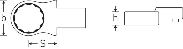 Końcówka wtykowa oczkowa 14 x 18 mm, 14 mm - Stahwille 732/40