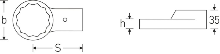 Końcówka wtykowa oczkowa 24,5 x 28 mm, 24 mm - Stahwille 732/80