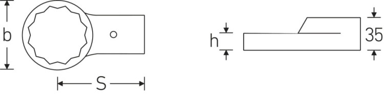 Końcówka wtykowa oczkowa 24,5 x 28 mm, 30 mm - Stahwille 732/80