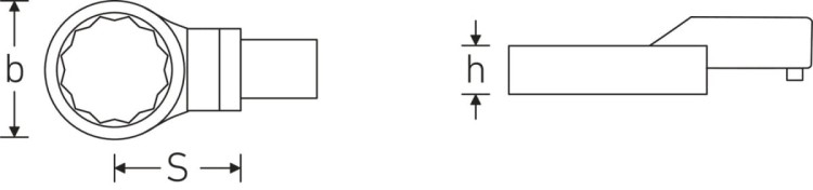Końcówka wtykowa oczkowa 9 x 12 mm, 7/16 " - Stahwille 732a/10