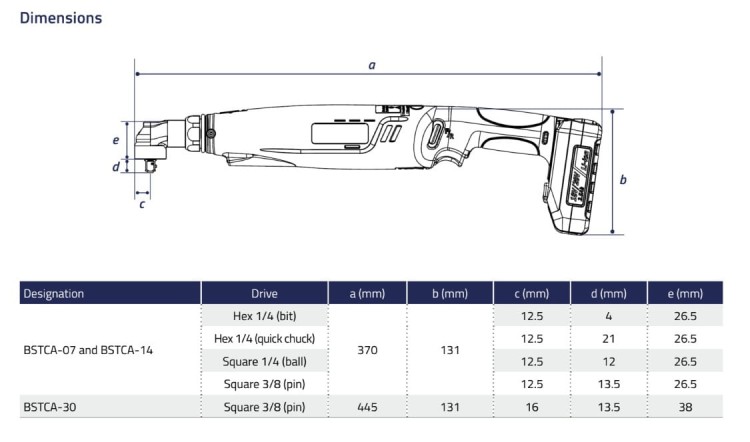 Narzędzie akumulatorowe kątowe 20 - 70Nm, BSTA-70 SD 3/8''
