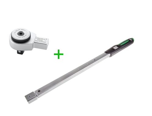 Klucz dynamometryczny 80-400 Nm MANOSKOP® 730N/40 - 1/2" z grzechotką 1/2" i adapterem końcówek 14x18