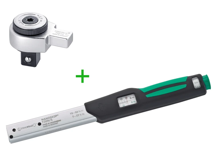 Klucz dynamometryczny 10-50 Nm MANOSKOP® 730N/5-3/8" - z grzechotką 3/8"