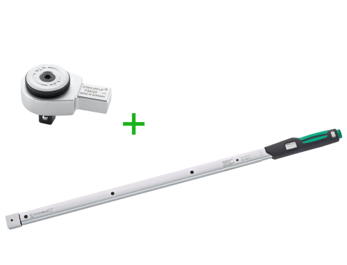 Klucz dynamometryczny 130-650 Nm MANOSKOP® 730N/65 z grzechotką 3/4" i adapterem końcówek 14x18 mm