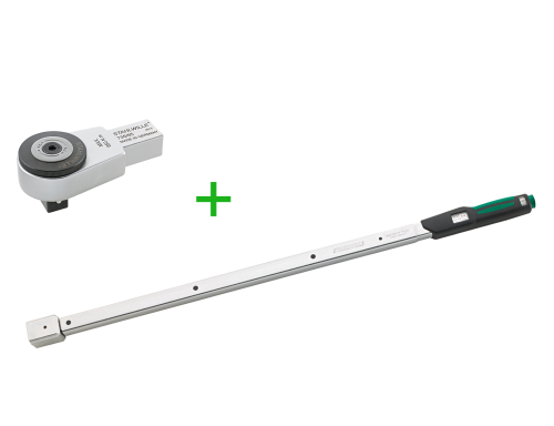 Klucz dynamometryczny 130-650 Nm MANOSKOP® 730N/II/65 z grzechotką 3/4" i adapterem końcówek 22x28 mm