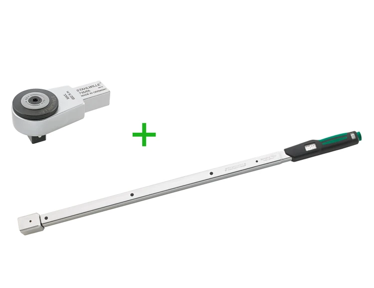 Klucz dynamometryczny 130-650 Nm MANOSKOP® 730N/II/65 z grzechotką 3/4" i adapterem końcówek 22x28 mm