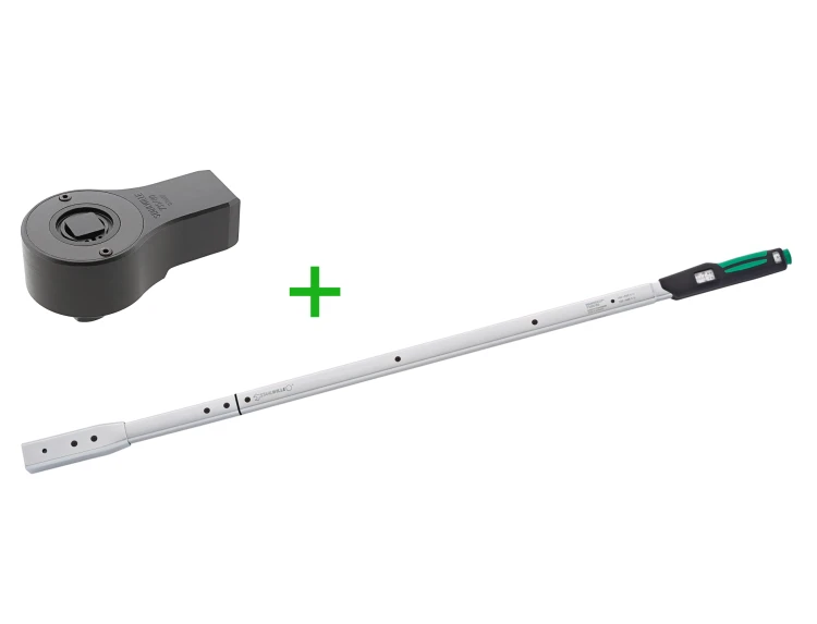 Klucz dynamometryczny 160-800 Nm MANOSKOP® 730N/80 z grzechotką 3/4" i adapterem końcówek 22x28 mm