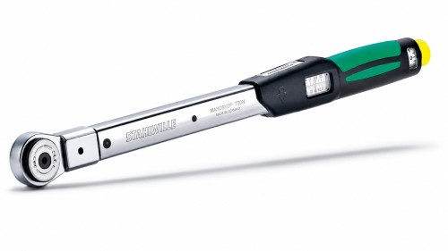 Klucz dynamometryczny 10-50 N·m MANOSKOP® 730/5 Fix z grzechotką 3/8" i uchwytem na narzędzia wtykowe 9x12mm