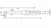 Klucz dynamometryczny 25-130 N·m MANOSKOP® 730/12 Fix z uchwytem na narzędzia wtykowe 14x18 mm - szkic