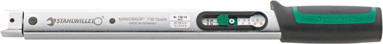 Klucz dynamometryczny 20-100N·m 730 Quick/a/10 z uchwytem na wtykowe końcówki narzędziowe 9x12 mm