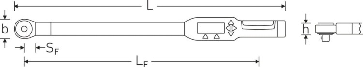 Elektroniczny kątowy klucz dynamometryczny 20-400 Nm SENSOTORK® 713R/40 z pomiarem kąta i odłączaną grzechotką