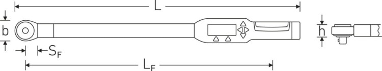 Elektroniczny kątowy klucz dynamometryczny 20-400 Nm SENSOTORK® 713R/40 z pomiarem kąta i odłączaną grzechotką