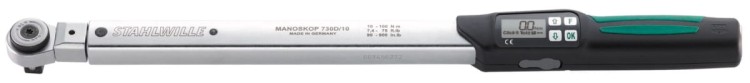 Service/series 10-100 Nm MANOSKOP® 730DR/10 - torque wrenches with holder for insert tools 9x12 mm and ratchet head 1/2"