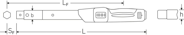 Klucz dynamometryczny 10-50 Nm MANOSKOP® 730N/5 z uchwytem na narzędzia wtykowe 9x12