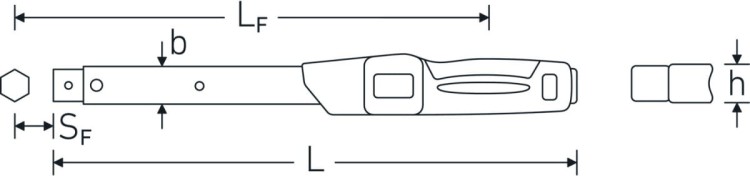 Klucz dynamometryczny 20-100 Nm MANOSKOP® 730N/10 - 1/2" z grzechotką