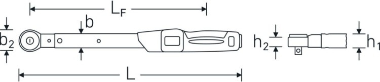 Klucz dynamometryczny 10-50 Nm MANOSKOP® 730NR/5 FK z pernamentnie zainstalowaną grzechotką drobnozębną 3/8"