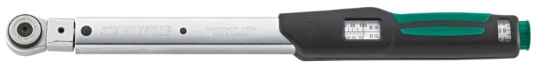 Klucz dynamometryczny 40-200 Nm MANOSKOP® 730NR/20 z pernamentnie zainstalowaną grzechotką drobnozębną 1/2"