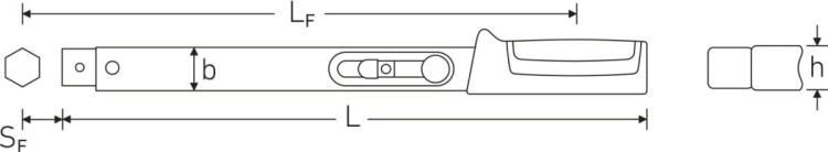 Klucz dynamometryczny 20-100 N·m 730 Quick/a/10-1/2" z grzechotką 1/2" i uchwytem na wtykowe końcówki narzędziowe 9x12