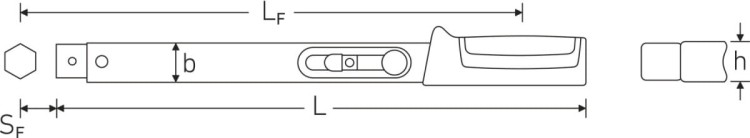 Klucz dynamometryczny 40-200 N·m 730 Quick/20 z grzechotką 1/2" i uchwytem na wtykowe końcówki narzędziowe14x18 mm