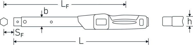 Klucz dynamometryczny 160-800 N·m MANOSKOP® 730 Fix/80 z grzechotką 3/4" - z uchwytem na narzędzia wtykowe 22x28 mm