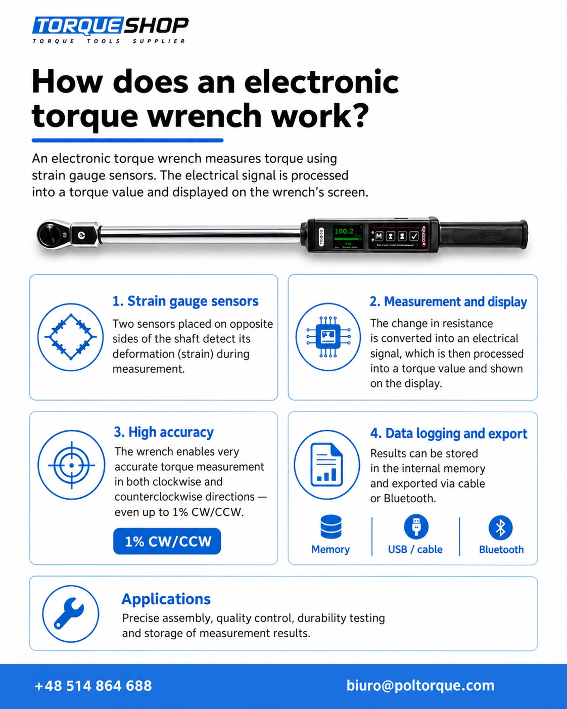 How does electronic torque wrench works