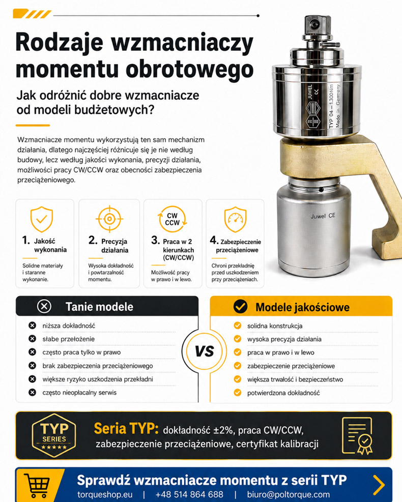 rodzaje wzmacniaczy momentu obrotowego